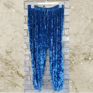 ✨USA Made✨Snap Midnight Blue Crushed Velour Joggers XL